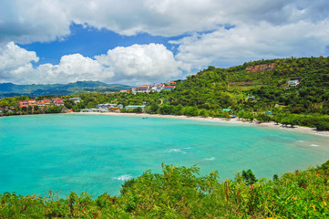 Secluded tropical beach on Grenada island, Caribbean region of Lesser Antilles