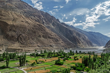 Naklejka premium Turtuk village in the Nubra Valley of Ladakh, India