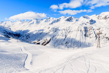 Fototapeta na wymiar Beautiful mountains in winter season in Hochgurgl-Obergurgl ski area, Tirol, Austria