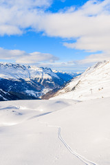 Beautiful winter mountain view in Obergurgl ski area, Tirol, Austria