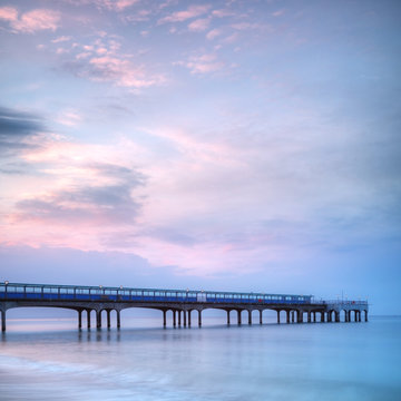 Boscombe Pier at twilight, Bournemouth, Dorset, England.