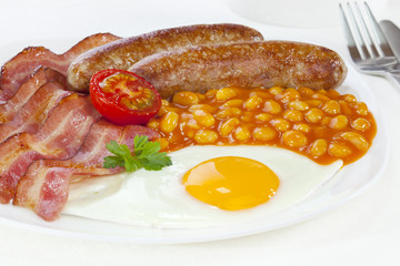 English Breakfast Bacon Egg Sausage Beans Tomato