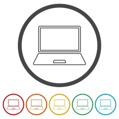 Icon of laptop, 6 Colors Included