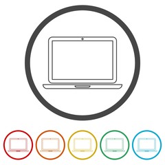 Icon of laptop, 6 Colors Included