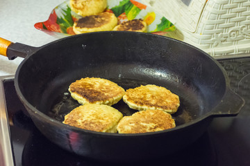 Pancakes from cottage cheese baked