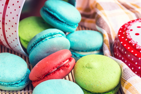 French sweet delicacy macaroons or macarons