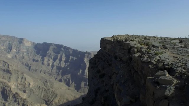 Fly above the Grand Canyon of Oman.Wadi Ghul, Oman ( aerial footage )
