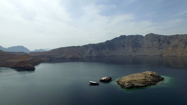  Fly above Khasab Fjords, Oman ( aerial footage )