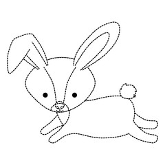 cute rabbit woodland character vector illustration design