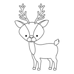 beautiful reindeer woodland character vector illustration design