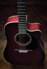 Obraz na płótnie Canvas part of the acoustic guitar
