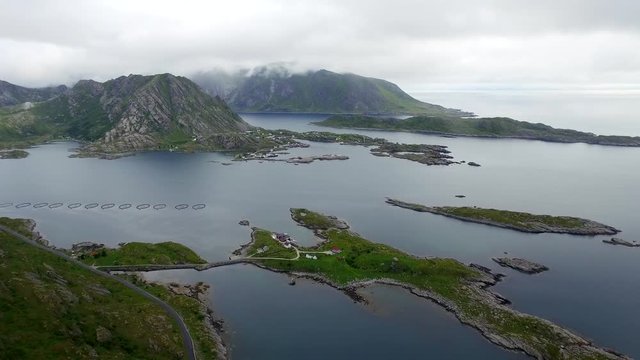 Fly above Nussfjord, Lofoten, Notway  (aerial footage)