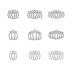 People group vector icon set