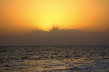 Sunset at a beach in Zanzibar, Tanzania (Africa)