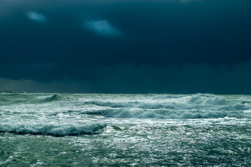 Fototapeta premium sea storm with dramatic sky