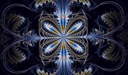 Multicolored symmetrical fractal pattern as flower
