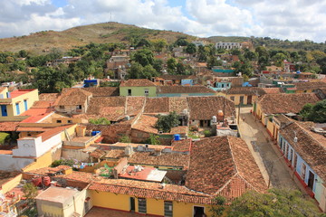 Fototapeta na wymiar Blick vom Turm des Antigua Convento de San Francisco de Asis Trinidad Cuba