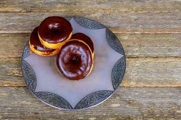 Homemade Glazed Autumn Pumpkin Donuts Ready to Eat