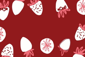 Strawberry hand drawn color illustration for your design: bags, t-shirts, wallpaper