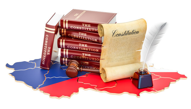Constitution of Czech Republic concept, 3D rendering