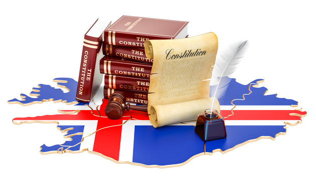 Constitution of Iceland concept, 3D rendering