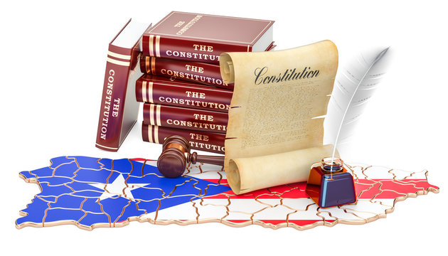 Constitution of Puerto Rico concept, 3D rendering