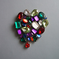 Colorful glamour shiny stones sparkling jewelry glitters gems frame background