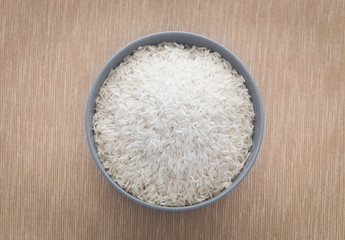 white rice in the bowl.