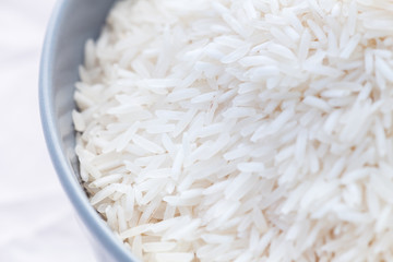 white rice in the bowl.