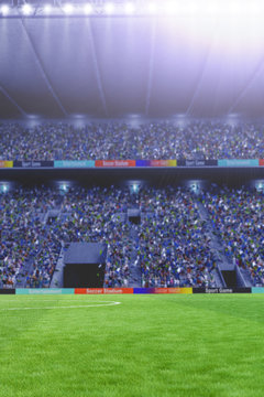 soccer field with lights 3d rendering