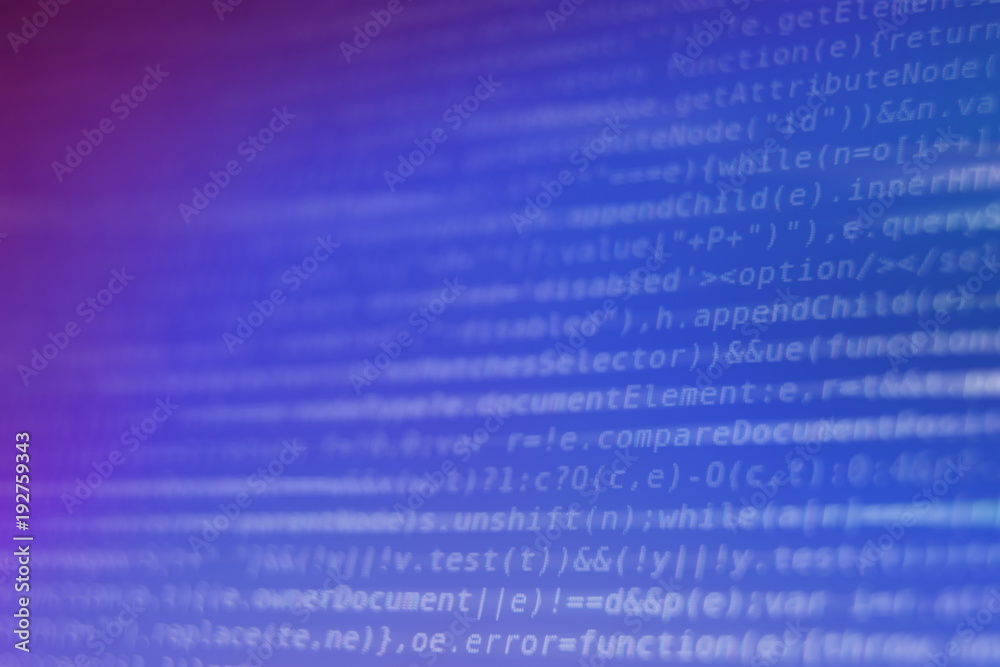 Wall mural program code on screen