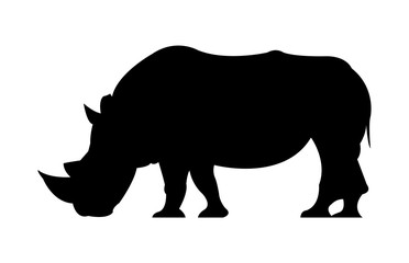 Rhinoceros wild animal silhouette