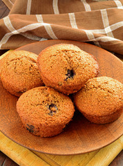 Homemade blueberry bran muffins