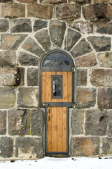 Wooden door in Roosevelt Gate, Yellowstone National Park
