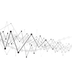 Abstract grey background with lines and points