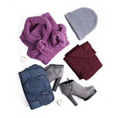 Stylish women's clothing in street style.