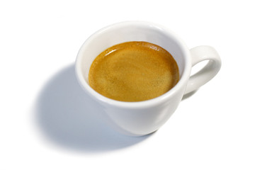 cup of coffee on white background
