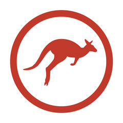 Kangaroo icon on white background.