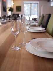 table set for  meal