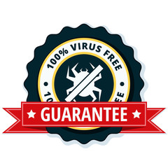 Fototapeta premium 100% Virus Free Guarantee label illustration