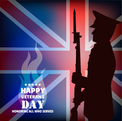 Obraz premium Celebratory card in honor of the day of veterans of war.