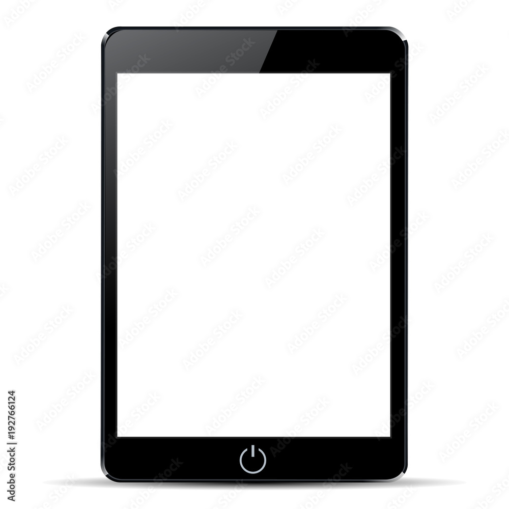 Poster black tablet with white display - stock vector
