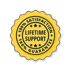 Lifetime Support guarantee label illustration