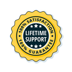 Lifetime Support guarantee label illustration