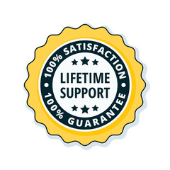 Lifetime Support guarantee label illustration