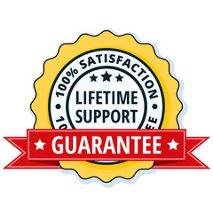 Lifetime Support guarantee label illustration