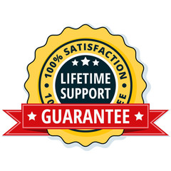 Lifetime Support guarantee label illustration