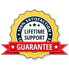 Lifetime Support guarantee label illustration