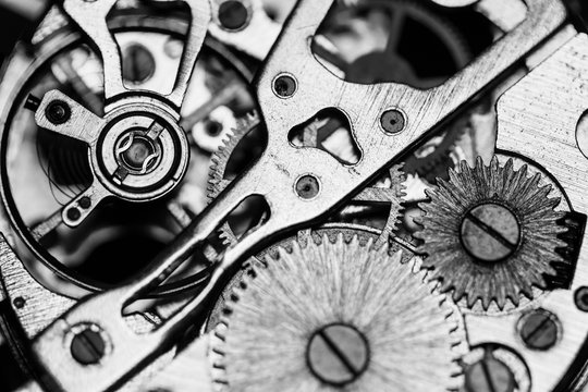 Mechanical watch, close up, gears