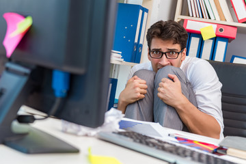Fototapeta premium Angry and scary businessman in the office